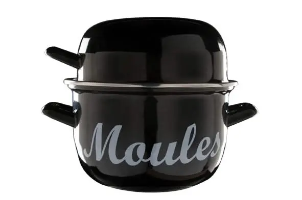 Cosy & Trendy Mosselpan - Emaille - Zwart - Ø 18 Cm / 2.8 Liter - Geëmailleerde Anti-Aanbaklaag 1