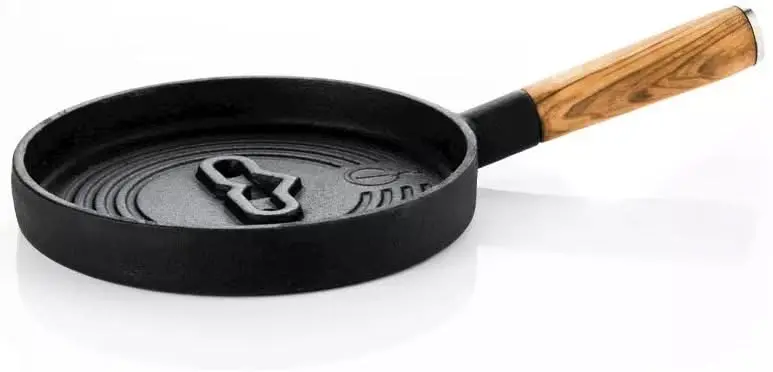 Forged Serveerpannetje Churrasco - Gietijzer / Olijfhout - Ø 18 Cm 1
