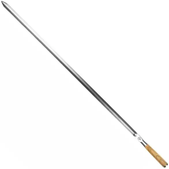 Forged Bbq Spies Churrasco - Olijfhout / Staal - V - Vorm - 70Cm 1