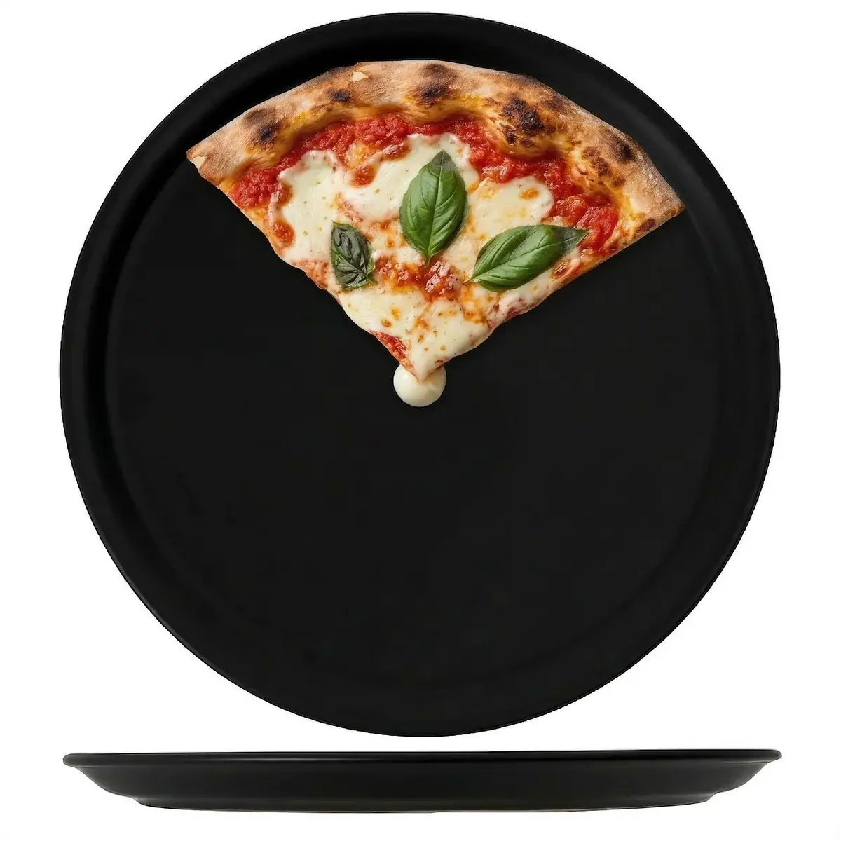 Cookinglife Pizzaborden Aardewerk Zwart Ø 30 Cm - Set Van 4 Vaatwasserbestendig 1