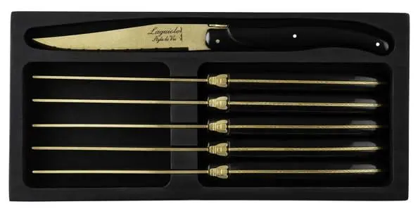 Laguiole Style De Vie Steakmessen Prestige Line Goud - 6 Stuks 1