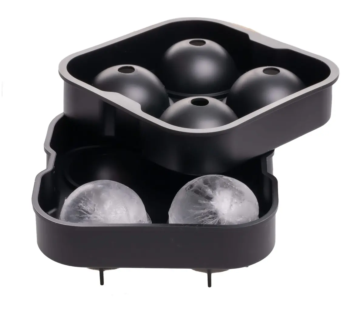 Sareva Ijsblokjesvorm - 4 Ronde Ijsbollen - Siliconen - Easy Release - Herbruikbaar 1