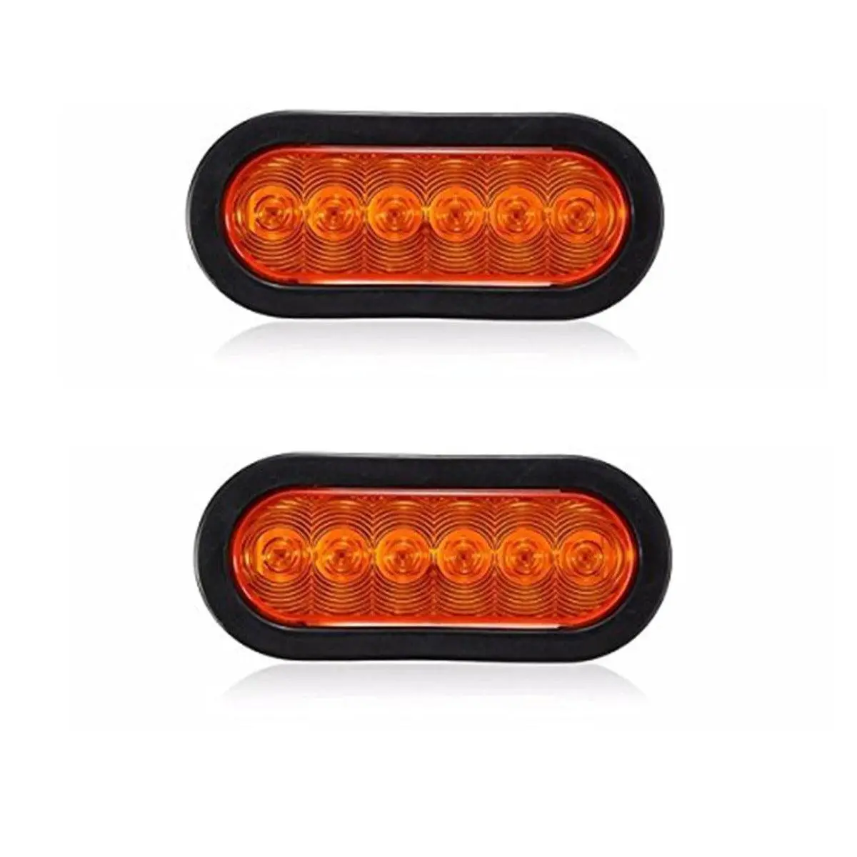 (2Pcs/Set) 6'' Oval Side Marker/Stop/Turn Signal Lights 1