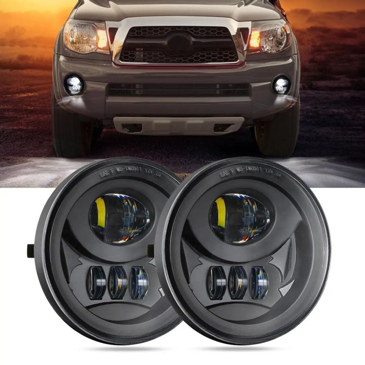 (2Pcs/Set) 27W Black Led Fog Light Assembly For Toyota Tacoma 2005-2011/ Toyota Solara 2004-2006/ Toyota Sequoia 2008-2015/ Toyota Tundra 2007-2013 1