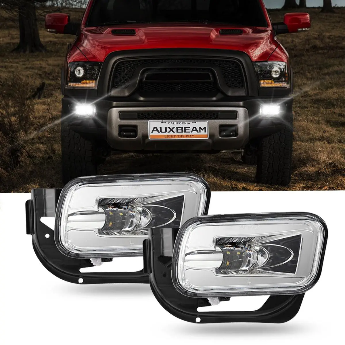 (2Pcs/Set) 36W Led Fog Light For Dodge Ram 1500 2009-2012 Dodge Ram 2500/3500 2010-2018 (Chrome) 1