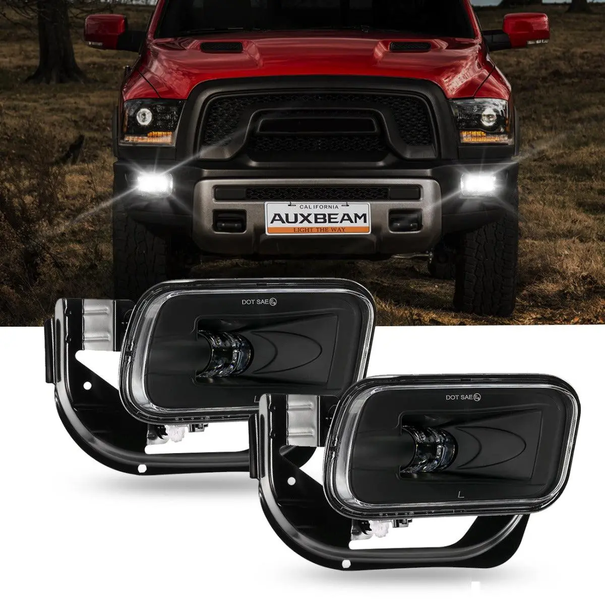 (2Pcs/Set) 36W Led Fog Light For Dodge Ram 1500 2009-2012 Dodge Ram 2500/3500 2010-2018 (Black) 1