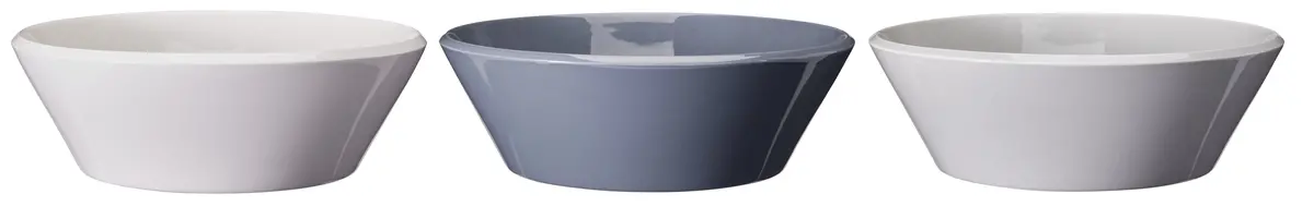 Cookinglife Saladeschalen Siaki - Wit / Blauw / Grijs Ø 25 Cm - Porselein - 3 Stuks 1