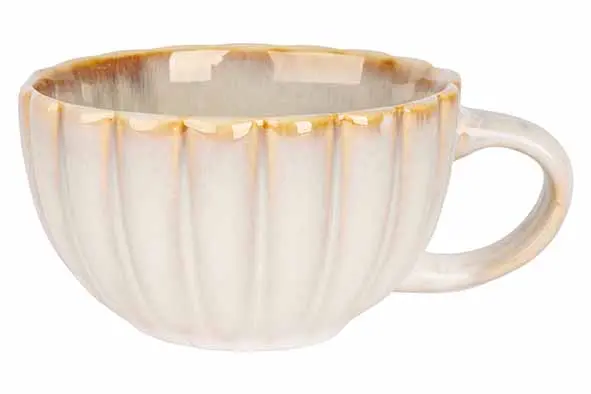 Cosy & Trendy Cappuccino Kop Met Oor Astera Pearl Beige - Ø 12 Cm / 450 Ml - 4 Stuks 1