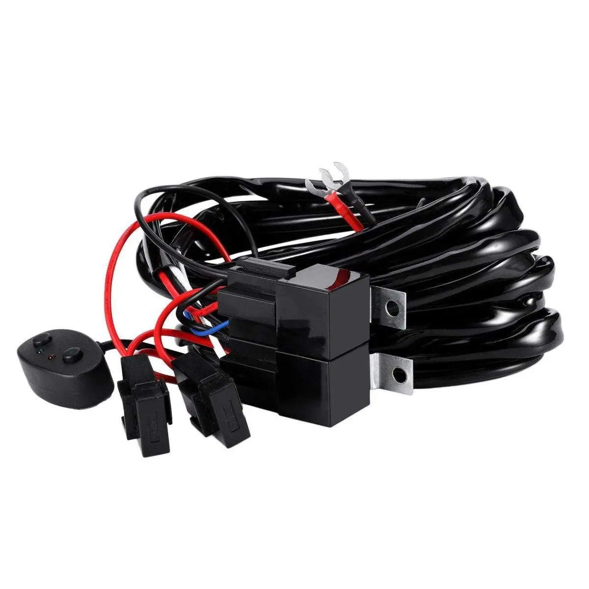 (1 Lead 14Awg For Bar In 300W) Led Light Bar Wiring Harness With Fuse 40A Relay On/Off Switch 1