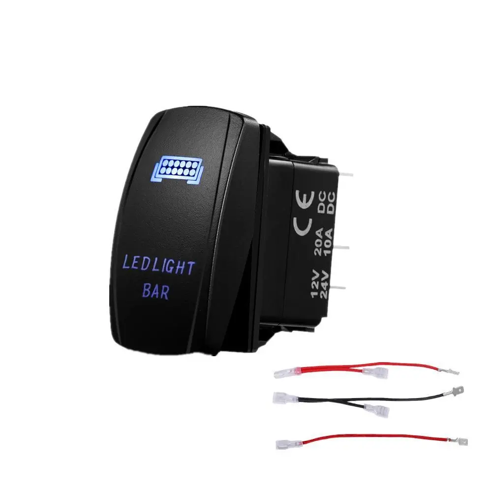 5 Pin Laser On/Off Switches 20A/12V 10A/24V Switch With Jumper Wires Set For Cars,Trucks,Rvs 1