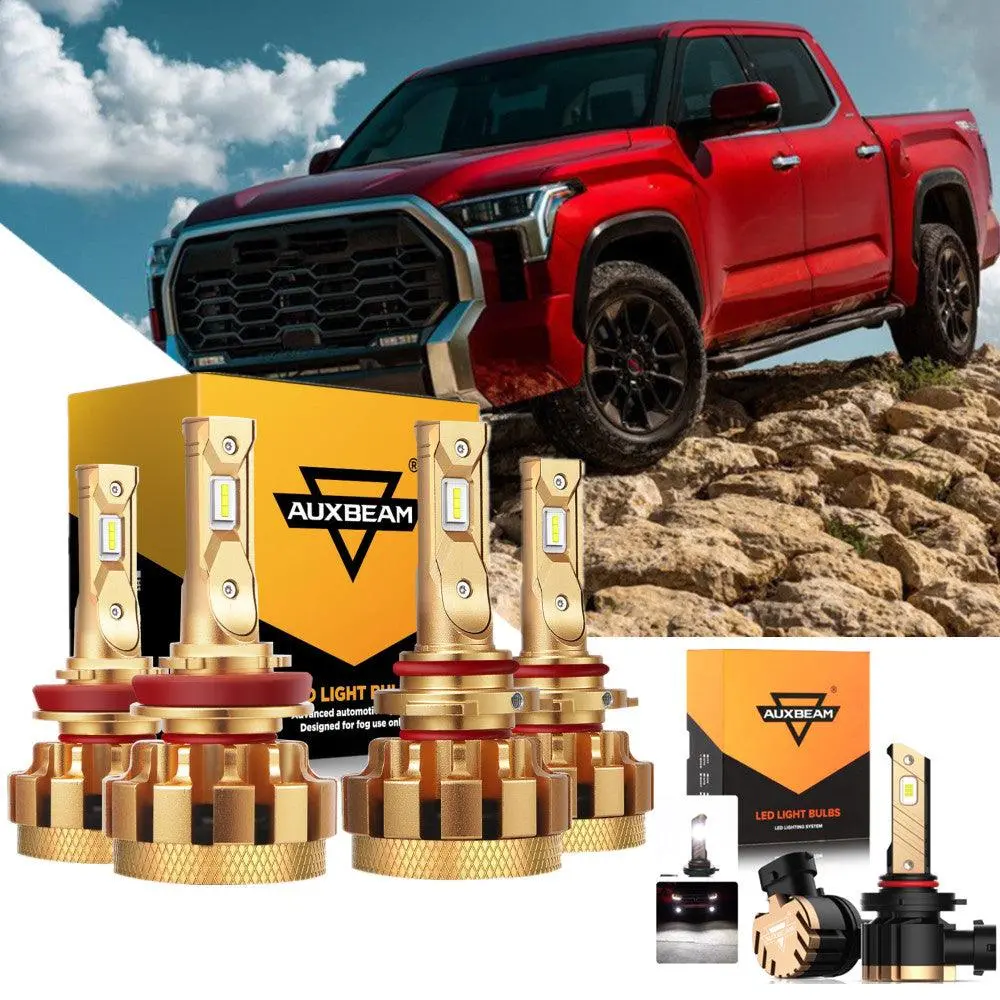 For 2007-2013 Toyota Tundra F-16 Plus Series Built-In Canbus Automotive Grade 14000Lm Led Light Bulbs High Low Beam Bundle 1