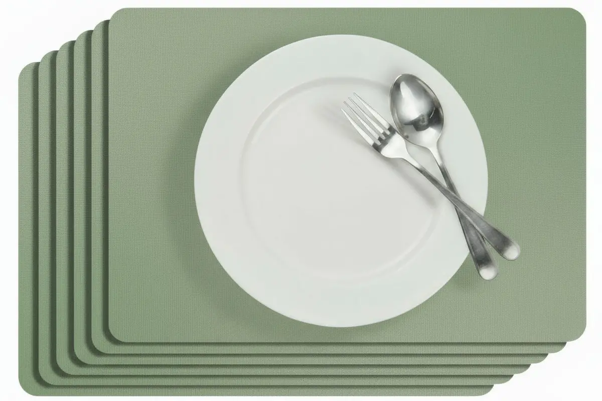 Cosy & Trendy Placemats Leather Look Basil 43 X 30 Cm - 6 Stuks 1
