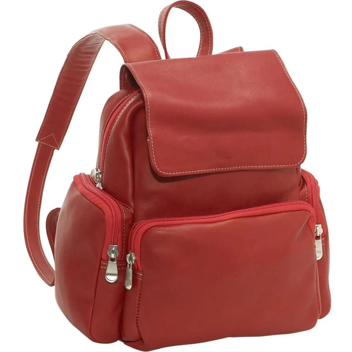 Ledonne Leather Womens Multi Pocket Backpack 1